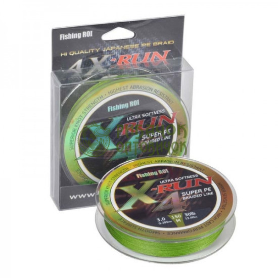 Шнур плетений Fishing ROI X-Run 4PE 150м 0.128mm olive green (M721)