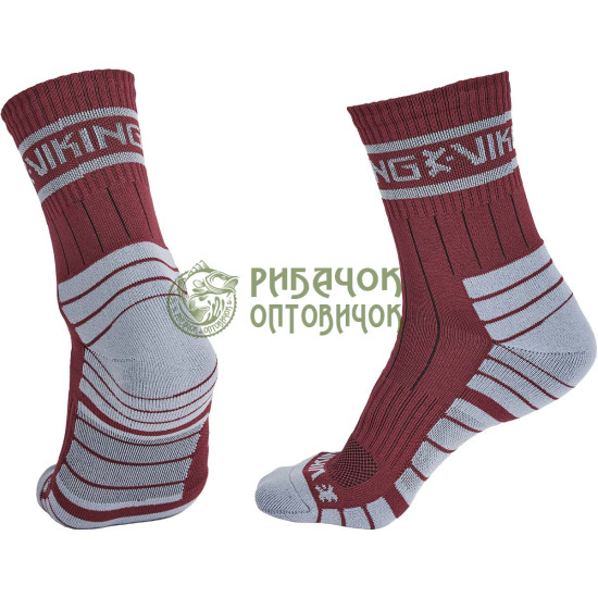 Шкарпетки Viking Fishing Arvid XL(43-45) бордово-сірий (Ruby)