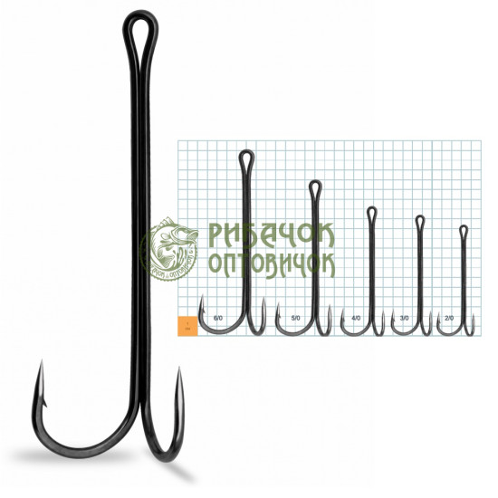 Gurza Double Hook Х - Long Shank # 4 BN 3 шт. x 10