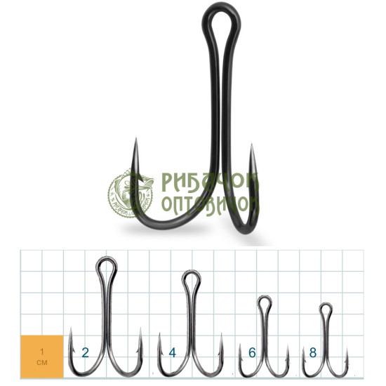 Gurza Double Hook Short Shank BN # 8 50 шт.