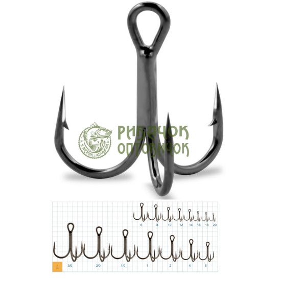 Gurza Round treble hook ST-36 # 4 BC 25 шт.