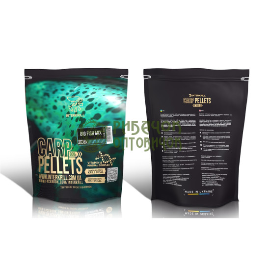 Пелетс підгодовувальний INTERKRILL Pellets Krill Big Fish 8мм/10мм