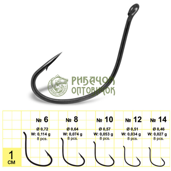 Гачок Gurza KAIZU FEEDER F22 # 10 8 шт. x 10
