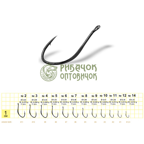 Гачок Gurza AJI DOUSKI Ring BN # 6 10 шт. х 10