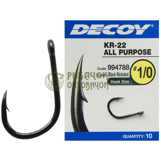 Гачок Decoy KR-22 Black Nickeled 03, 12 шт/уп