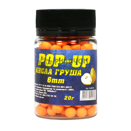 Бойл "3KBaits" Pop-Up 6мм (кисла груша) 20г