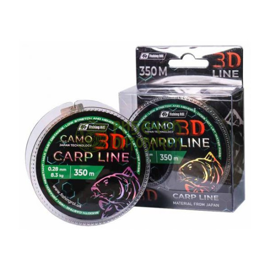Волосінь Fishing ROI 3D Camo Green 350м 0,30мм 10,8кг (10шт/уп)