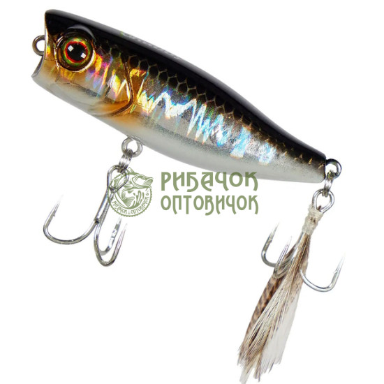 Воблер Jackall Chubby Popper 42F 42mm 3.3g HL Silver & Black
