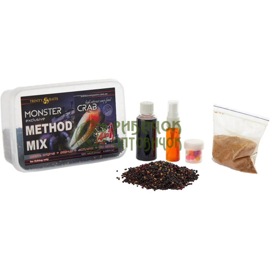 Trinity Baits METOD MIX MONSTER CRAB 4 в1(пелец ,поп ап,ліквід,діп-спрей) (шт.)