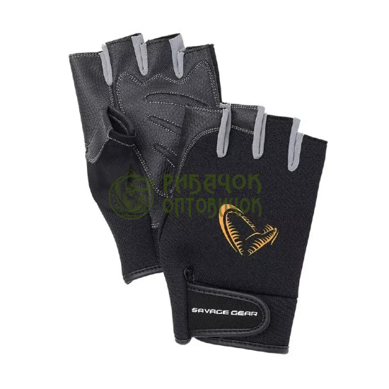 Рукавички Savage Gear Neoprene Half Finger L black