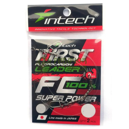 Повідець флюорокарбоновий Intech FC First Leader 25 cm 2 шт (0.40 mm/7,00 kg)