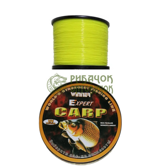 Волосінь Winner EXPERT CARP FLUO YELLOW 1000 м, 0,35 mm
