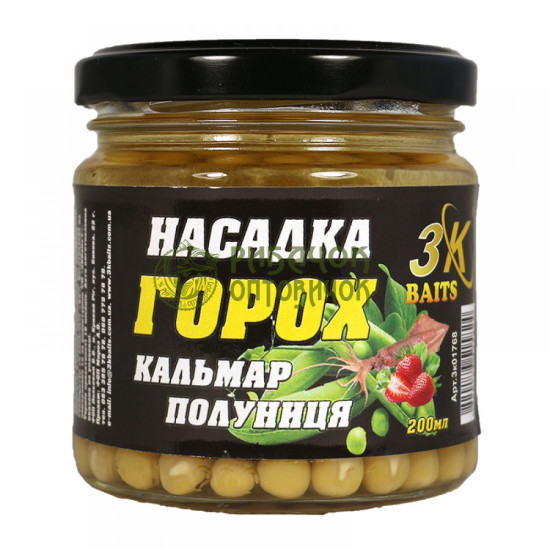 3Kbaits Насадка "Горох" Premium (кальмар-полуниця) 200мл