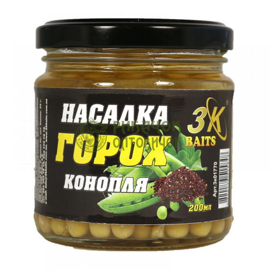 3Kbaits Насадка "Горох" Premium (конопля) 200мл
