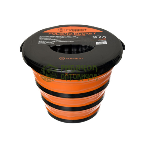 Відро Forrest Folding Bucket with cover (силіконове з кришкою) помаранчевий  10л.