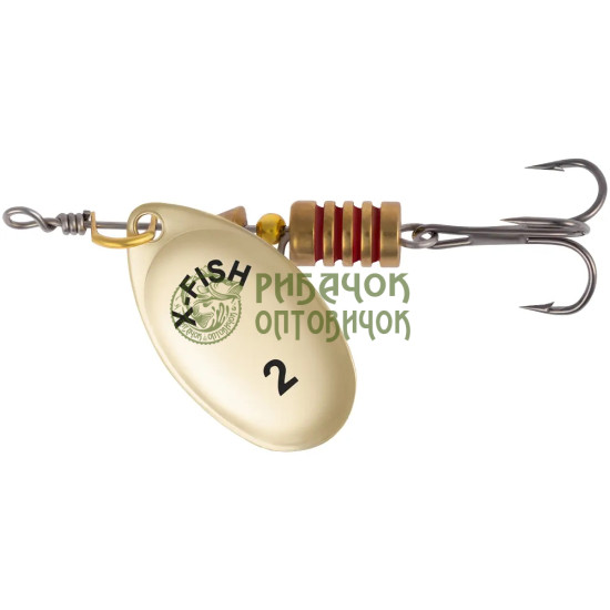 Блешня X-Fish Stark №2 4.5g Gold ( 5 шт/ уп )