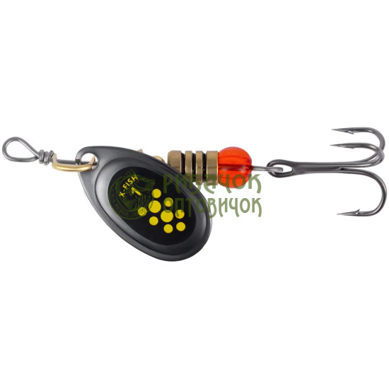 Блешня X-Fish Dark Side №1 2.5g Nikel black lime ( 5 шт/ уп )