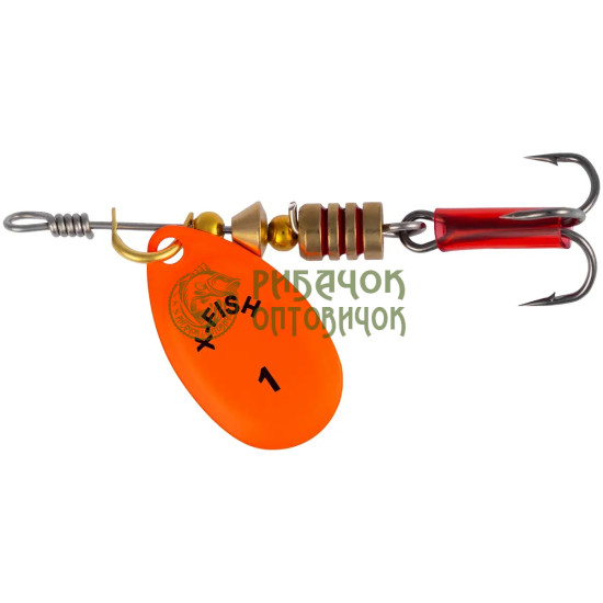 Блешня X-Fish Stark №1 2.5g Nikel UV orange ( 5 шт/ уп )