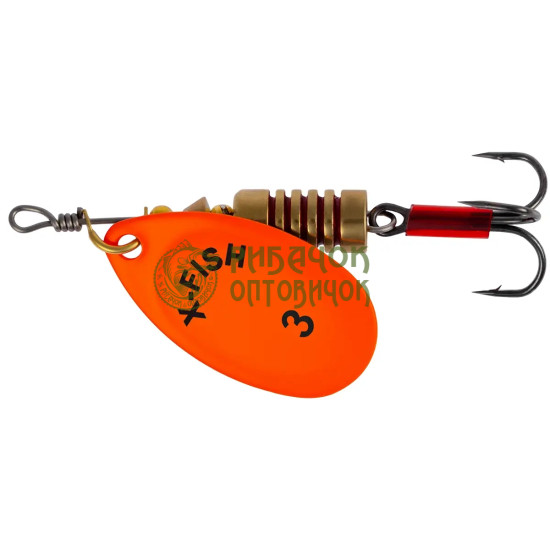 Блешня X-Fish Stark №3 6g Nikel UV orange ( 5 шт/ уп )