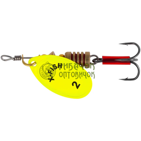 Блешня X-Fish Stark №2 4g Nikel UV lime ( 5 шт/ уп )