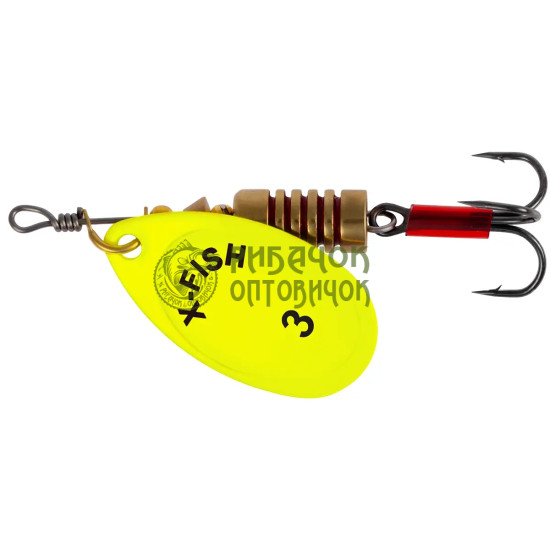 Блешня X-Fish Stark №3 6g Nikel UV lime ( 5 шт/ уп )