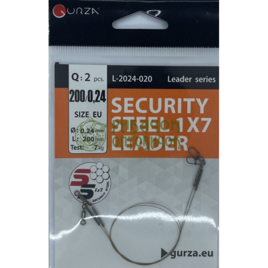 Gurza SECURITY STEEL 1x7 LEADER 200мм/0,24Ø 2шт. х10 (Test 7kg)
