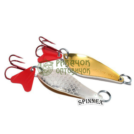 Блешня SPINNEX Коливалка ATOM - 20г(срібло/червоний)  AT-0- S/G