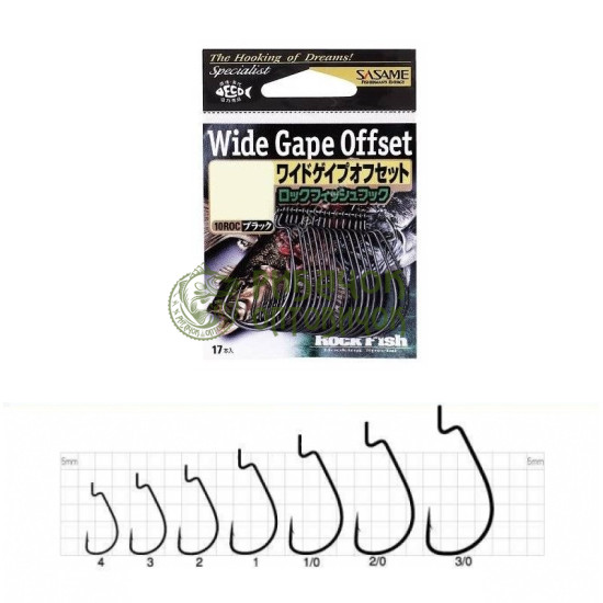 Гачок SASAME Wide Gape Ofset (NS) №3 10ROC (19 шт/уп)