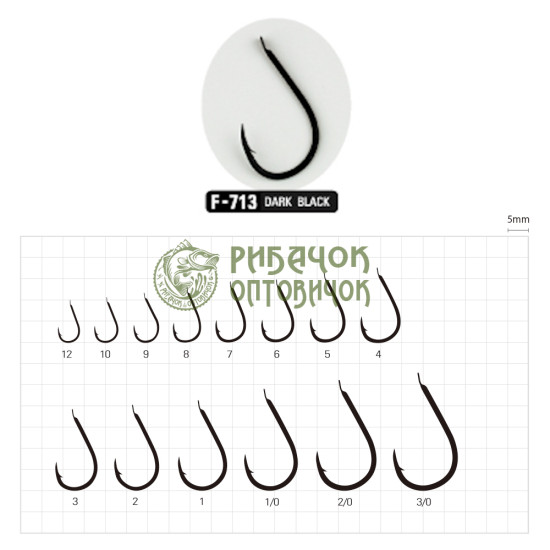 Гачок SASAME CHINU №7 F-713 Dark Black (20 шт)