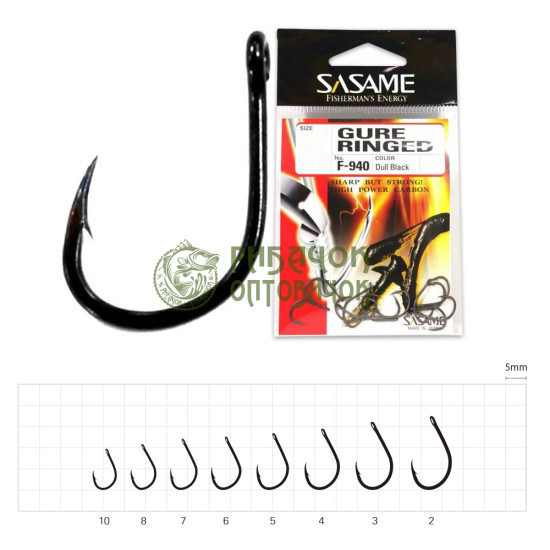 Гачок SASAME GURE RINGED №7 F-940 D/Black (14 шт)