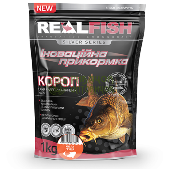 Прикормка Real Fish Короп Кисла груша 1000 гр
