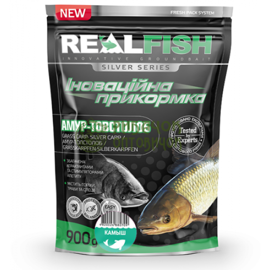 Прикормка Real Fish Товстолоб Амур Очерет-Аніс 900 гр