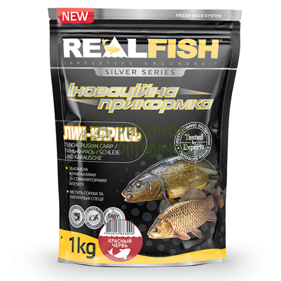 Прикормка Real Fish Линь-карась Червоний хробак 1000 гр
