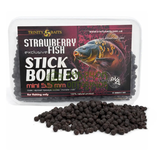 Trinity Baits Стік-міні бойли 5,5 мм Strawberry-Fish  500г (шт.)