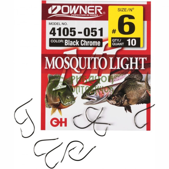 4105-№8 Гачок "OWNER" (JAPAN)  Mosquito Light 11шт.							 4105 Mosquito Light 12шт.