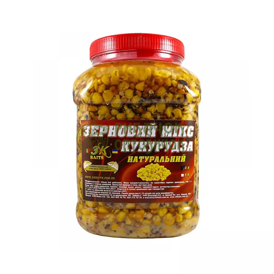 Зерновий МіКС КУКУРУДЗА (натуральный) банка 3л