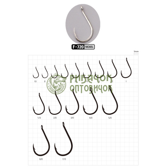 Гачок SASAME CHINU RINGED №2 F-720 NICKEL (16 шт)
