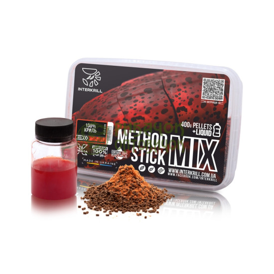 Пелетс "METHOD/STICK MIX" 400г + (Ліквід 100% Криль, 50г)