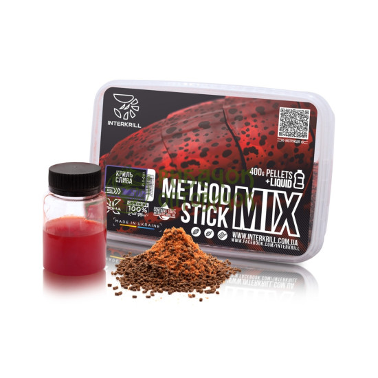 Пелетс "METHOD/STICK MIX" 400г + (Ліквід Криль-Слива, 50г)