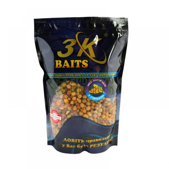 3Kbaits Зерновий МіКС КУКУРУДЗА (з горохом) 1000г.