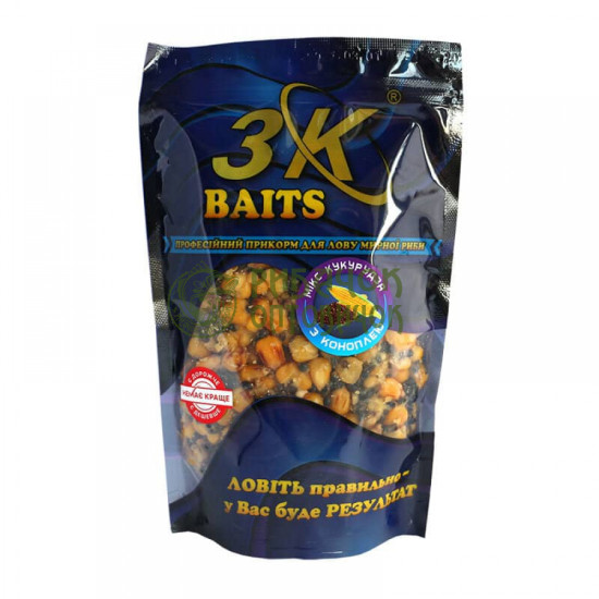 3Kbaits Зерновий МіКС КУКУРУДЗА (з коноплею) 400г.