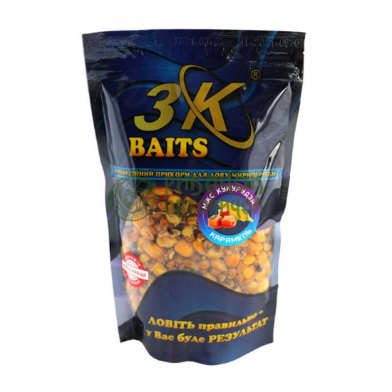3Kbaits Зерновий МіКС КУКУРУДЗА (карамель) 500г.