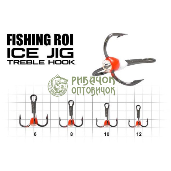 Гачок трійник с каплею Fishing ROI 10 WR (25шт/уп) (M620)