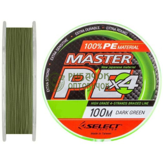 Шнур Select Master PE 100 m (темн-зел.) 0.20mm 24kg