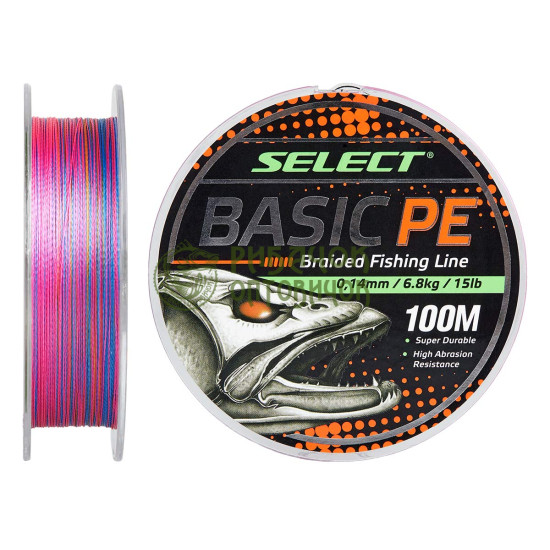 Шнур Select Basic PE 100m (multicolor) 0.08mm 8lb/4kg