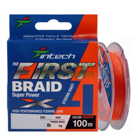 Шнур плетений Intech First Braid X4 100 m PE#1.0 (6.81 кг)