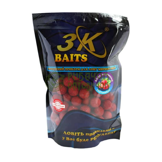 3Kbaits Бойл розчинний пилючий 16мм (полуниця) 0.8кг