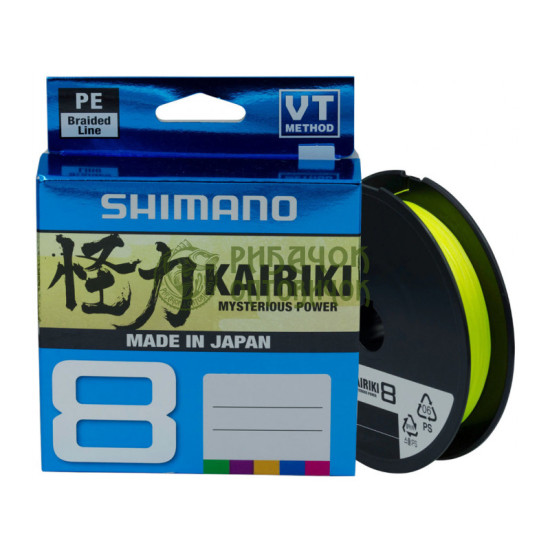 Шнур Shimano Kairiki 8PE (Yellow) 150m 0.16mm 10,3 kg
