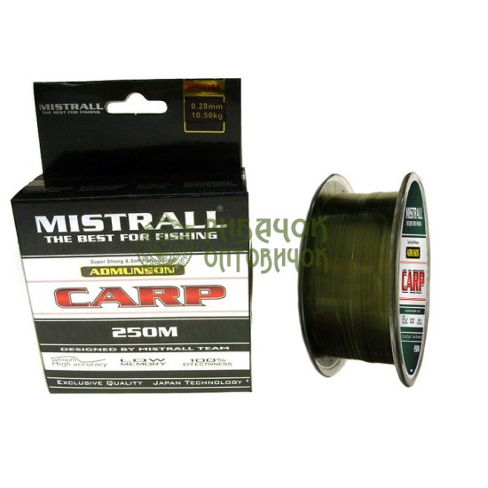 Волосінь Mistrall ADMUNSON Camou Carp 250 м 0,35 мм 16,3 кг
