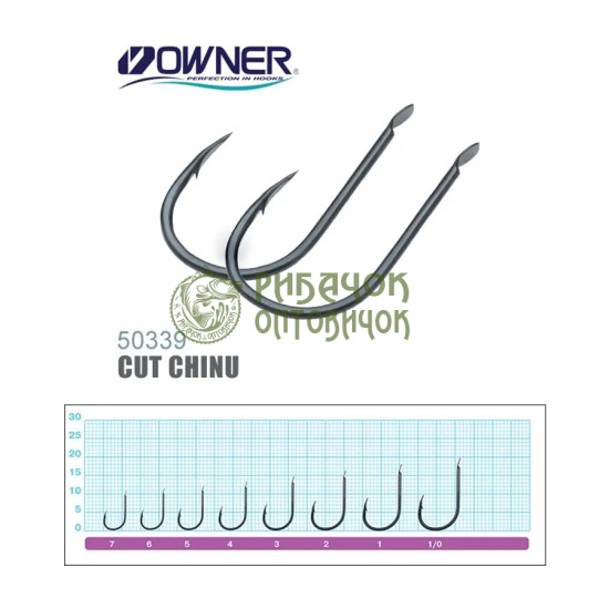 50339-№2 Гачок "OWNER" (JAPAN) CUT CHINU (Black) ( 5 шт/ уп )